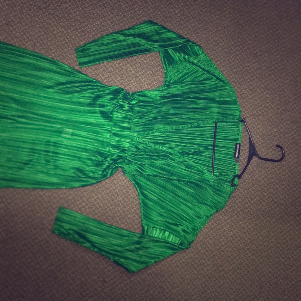PrettyLittleThing Emerald Green Plunge Jumpsuit